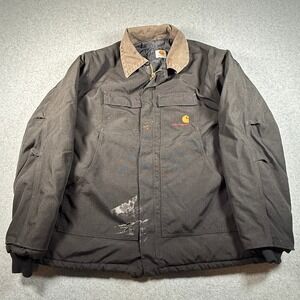 Carhartt Duck Canvas Detroit Jacket‎ Blanket Lined Distressed Men's 2XL